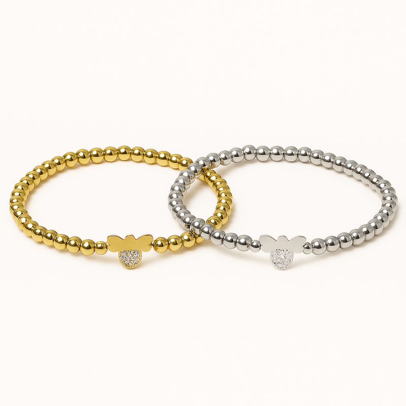 BEE CHARM BEAD BRACELET