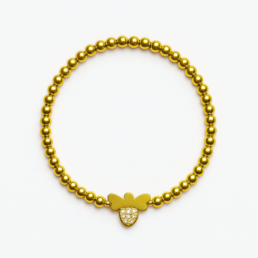 BEE CHARM BEAD BRACELET