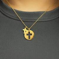 CROSS CUT TOKEN NECKLACE