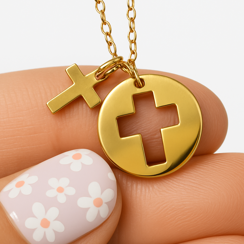 CROSS CUT TOKEN NECKLACE