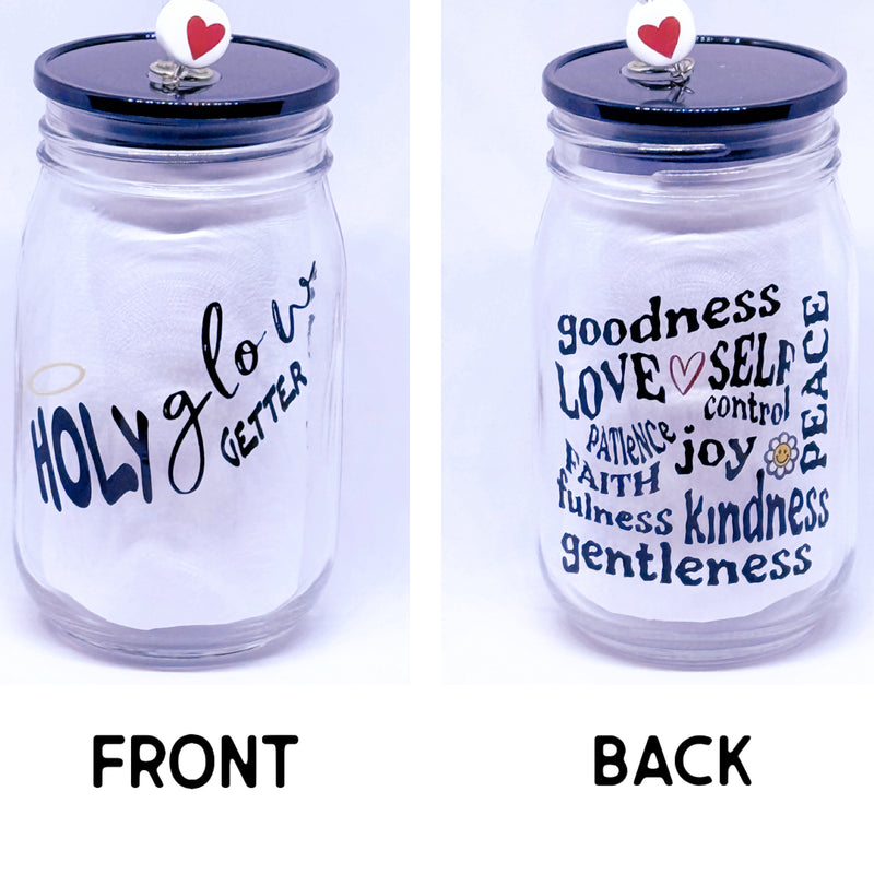 HOLY GLOW 16oz GLASS CUP